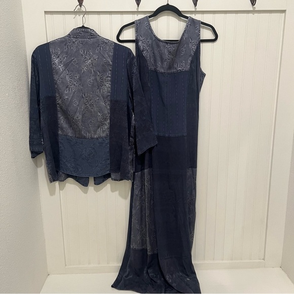 Citron Santa Monica Dark Blue Patchwork Maxi Dress and Top - Picture 8 of 10